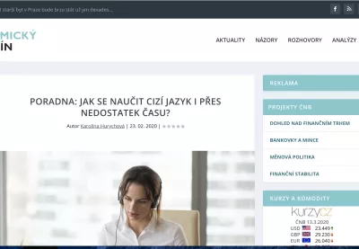 Ekonomický magazín článek Lingua Centrum