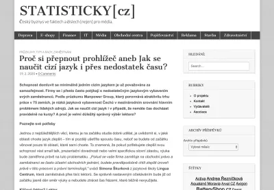 Statisticky článek Lingua Centrum