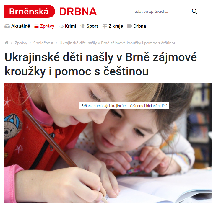 Ukrajinské děti našly v Brně zájmové kroužky i pomoc s češtinou