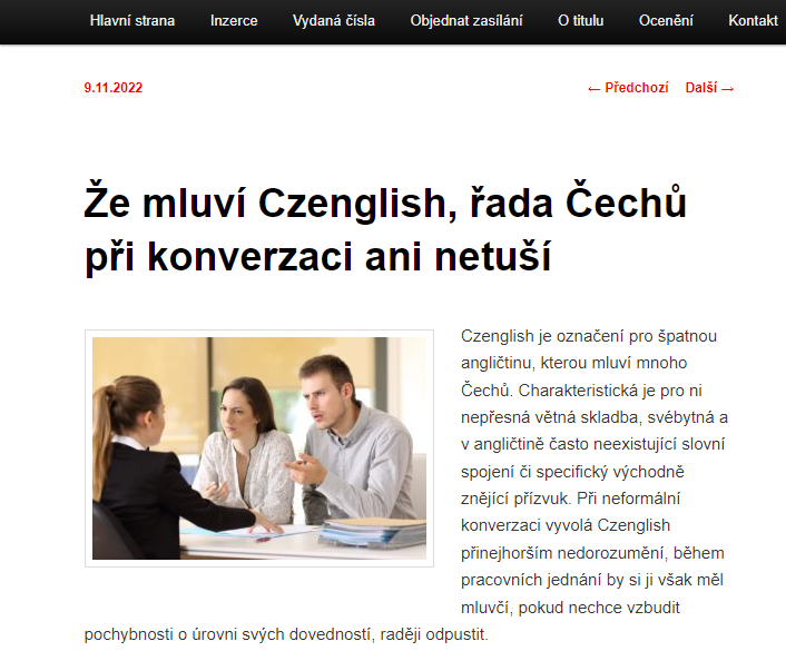 Že mluví Czenglish, řada Čechů při konverzaci ani netuší