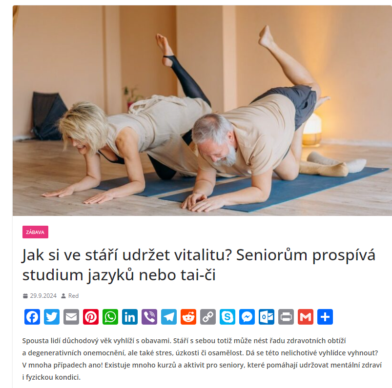 Jak si ve stáří udržet vitalitu? Seniorům prospívá studium jazyků nebo tai-či